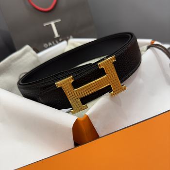 	 HERMES Box Togo 32mm Gold Buckle H Belt