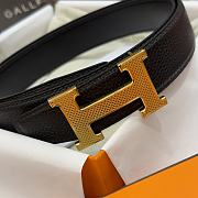 	 HERMES Box Togo 32mm Gold Buckle H Belt - 6