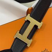 	 HERMES Box Togo 32mm Gold Buckle H Belt - 3