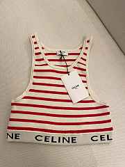 Celine Tank Top Red and Beige - 1