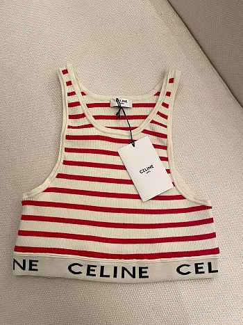 Celine Tank Top Red and Beige