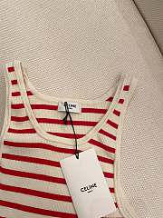 Celine Tank Top Red and Beige - 6