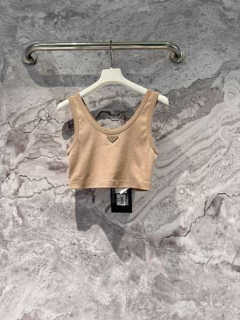 Prada Tank Top In Beige Color