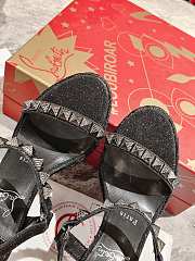 Christian Louboutin Pyraclou 110 studded leather wedge sandals black - 2