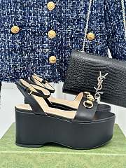 	 Gucci Horsebit Leather Platform Shoes Black - 1