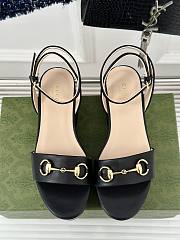 	 Gucci Horsebit Leather Platform Shoes Black - 5