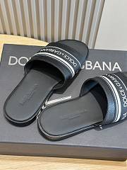 Dolce&Gabbana Black Leather Men Slides - 3