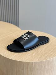 	 Dolce&Gabbana DG Logo Black Leather Men Slides - 5