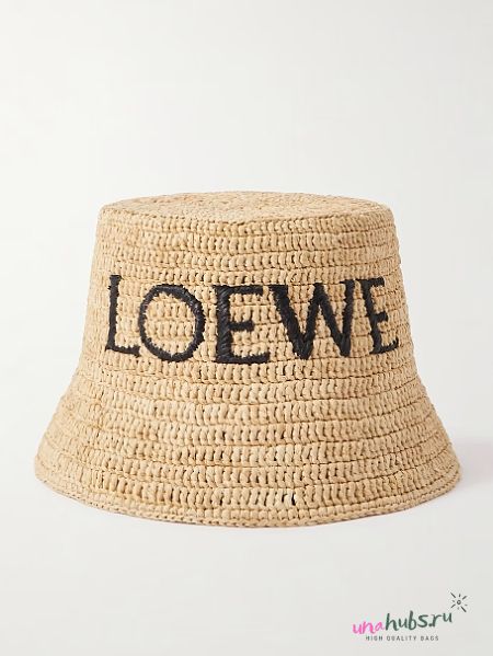 LOEWE xPaula's Ibiza logo-embroidered raffia-blend bucket hat - 1