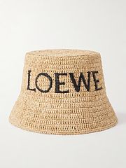 LOEWE xPaula's Ibiza logo-embroidered raffia-blend bucket hat - 1
