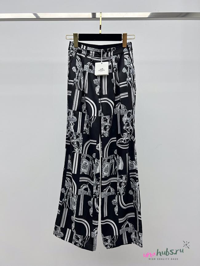 Hermes Black Printed Pants - 1