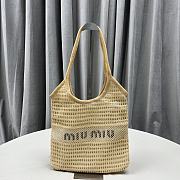 Miu Miu Natural Woven Fabric And Linen Tote - 34*40*60CM - 1