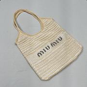 Miu Miu Natural Woven Fabric And Linen Tote - 34*40*60CM - 3