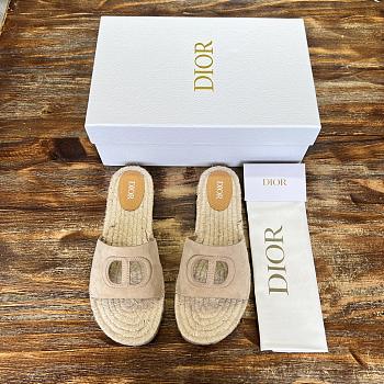 Dior D-Club Raffia Beige Slides