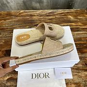 Dior D-Club Raffia Beige Slides - 3