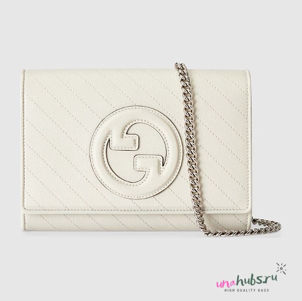 	 GUCCI BLONDIE WHITE CHAIN WALLET - 1