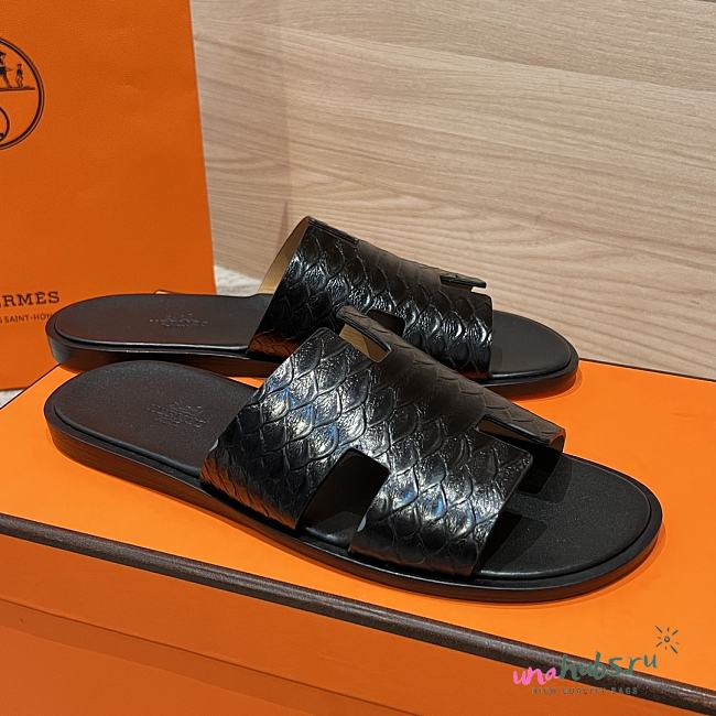 Hermes Men Slides Python Leather - 1