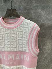 Balmain Knit Top White and Pink - 5