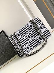 Chanel Flap Bag Sequins Black and White - 4