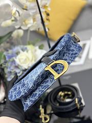 Dior Saddle Denim Blue Oblique Bag - 25.5 x 20 x 6.5 cm - 4