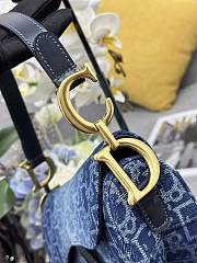 Dior Saddle Denim Blue Oblique Bag - 25.5 x 20 x 6.5 cm - 3