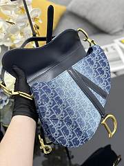 Dior Saddle Denim Blue Oblique Bag - 25.5 x 20 x 6.5 cm - 2