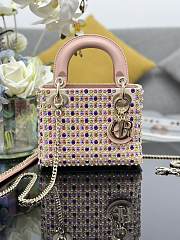 	 Dior Lady Pink and Pearl Bag - 17x7x15cm - 1