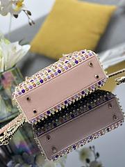 	 Dior Lady Pink and Pearl Bag - 17x7x15cm - 4