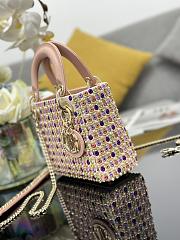 	 Dior Lady Pink and Pearl Bag - 17x7x15cm - 3