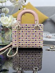 	 Dior Lady Pink and Pearl Bag - 17x7x15cm - 2