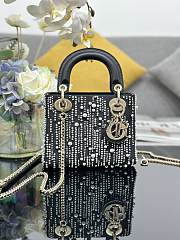 	 Dior Lady Black And Pearl Bag - 17x7x15cm - 1