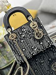 	 Dior Lady Black And Pearl Bag - 17x7x15cm - 6