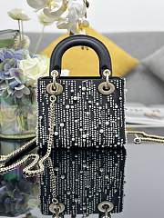 	 Dior Lady Black And Pearl Bag - 17x7x15cm - 5