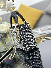 	 Dior Lady Black And Pearl Bag - 17x7x15cm - 4