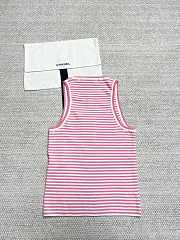 Chanel Women Tank Top Pink Stripped  - 3