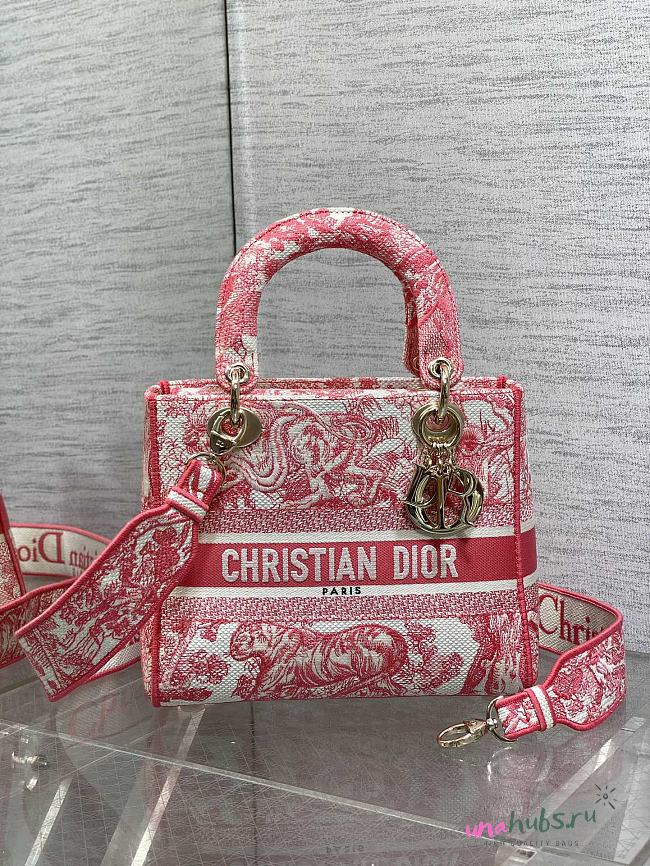 Dior Lady Medium D-Lite Pink Bag - 24*11*20cm - 1