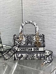 	 Dior Lady Medium D-Lite Embroidery Black Bag - 24*11*20cm - 1