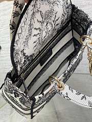 	 Dior Lady Medium D-Lite Embroidery Black Bag - 24*11*20cm - 2