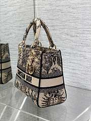 	 Dior Lady Medium D-Lite Embroidery Brown Bag - 24*11*20cm - 2