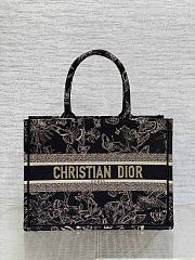 Dior Medium Book Tote Black Butterflies Embroidery - 1