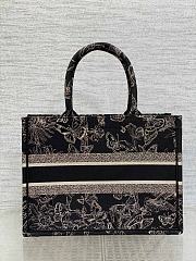 Dior Medium Book Tote Black Butterflies Embroidery - 3