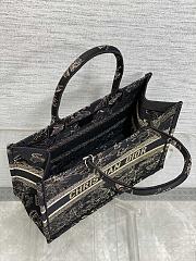 Dior Medium Book Tote Black Butterflies Embroidery - 2