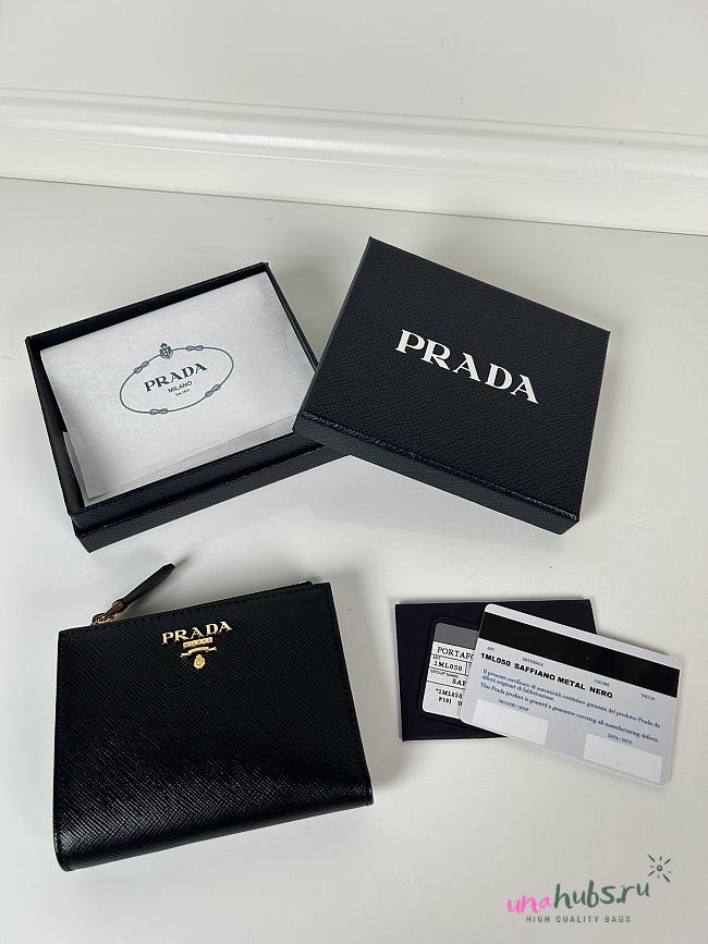 	 Prada Black Saffiano Card Holder - 1