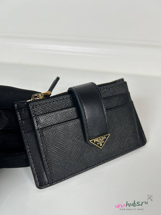 	 Prada Black Saffiano Card Holder 03 - 1