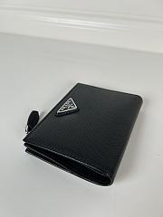 	 Prada Black Saffiano Card Holder Silver Hardware - 5