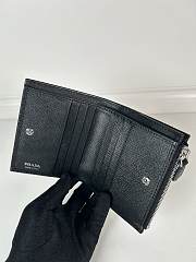 	 Prada Black Saffiano Card Holder Silver Hardware - 4