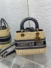 Dior Medium Lady Dior Wicker Oblique Jacquard Bag - 24*12*20cm - 1