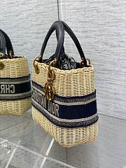 Dior Medium Lady Dior Wicker Oblique Jacquard Bag - 24*12*20cm - 6