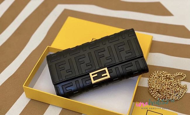 Fendi Baguette Continental Wallet With Chain - 1