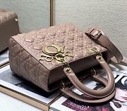 Dior Lady Medium Blush Cannage Lambskin - 24 x 20 x 12 cm - 3